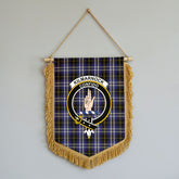 Kilmarnock Tartan Crest Wall Hanging Banner - Wood Pole